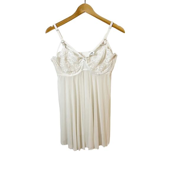 Maidenform Babydoll Slip Dress White Size 38D - Picture 1 of 6